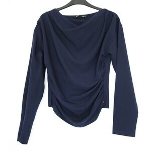 Zara Navy Blue Long Sleeve Blouse